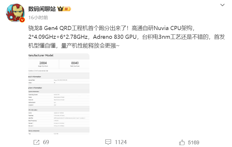 骁龙8 Gen 4跑分曝光，首批搭载机型都有啥？