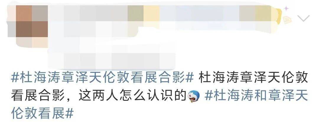 杜海涛章泽天伦敦看展合影,网友直呼神奇:没想到他俩还认识